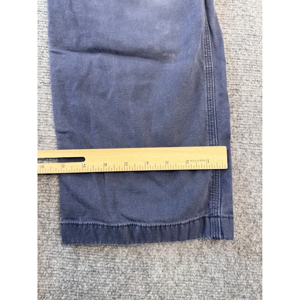Carhartt Mens 38x30 Relaxed Fit Navy Blue Canvas Workwear Carpenter Pants Faded